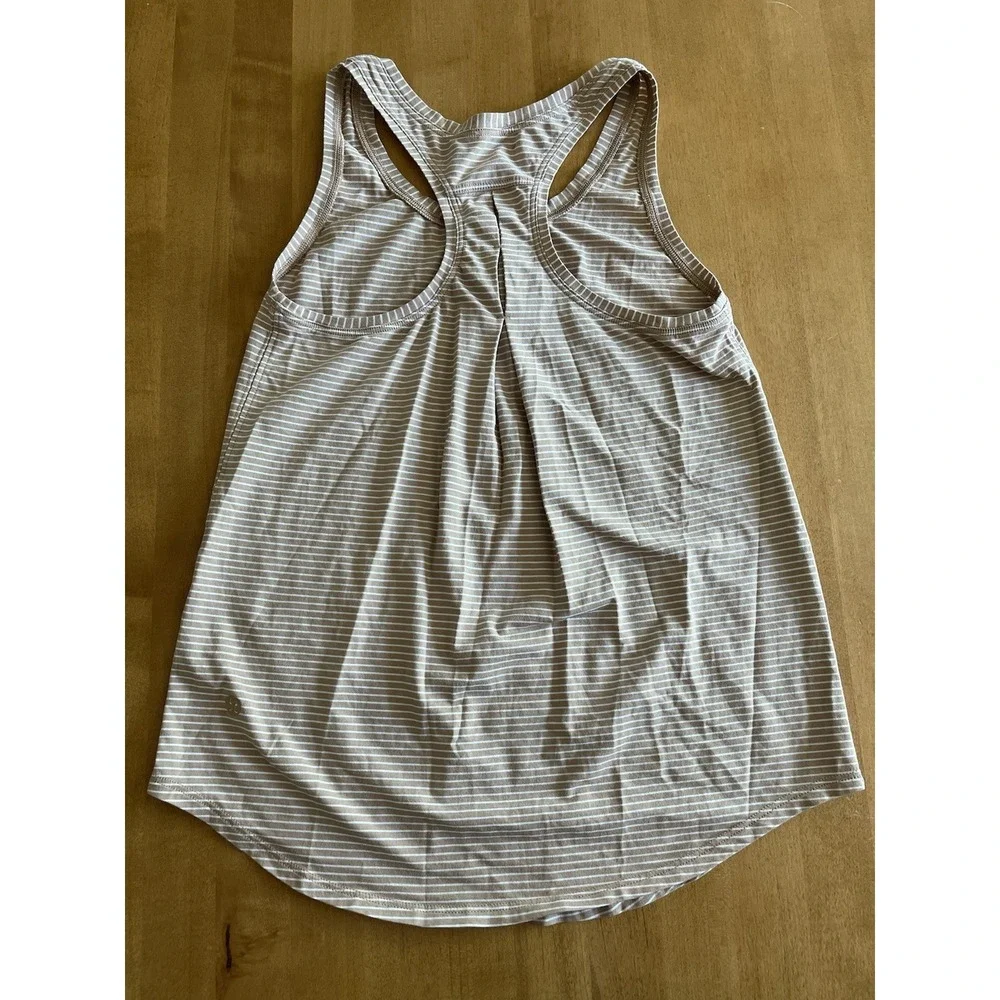 Lululemon Women's Love Tank Pleated Modern Stripe Striped Camel Tan